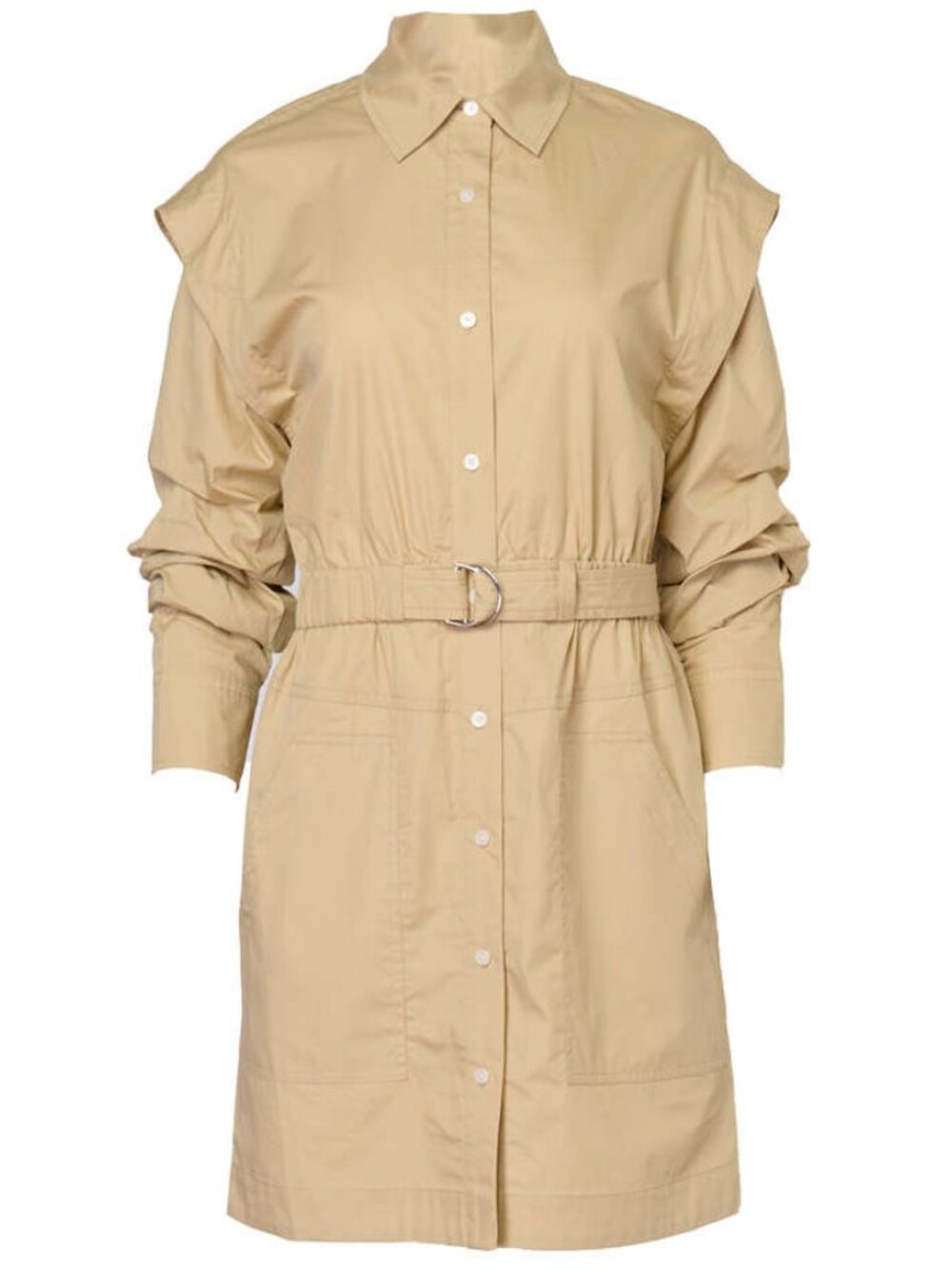Derek Lam 10 Crosby Hadley Light Khaki Cotton Shirt Dress NWT 6 - Picture 2 of 5